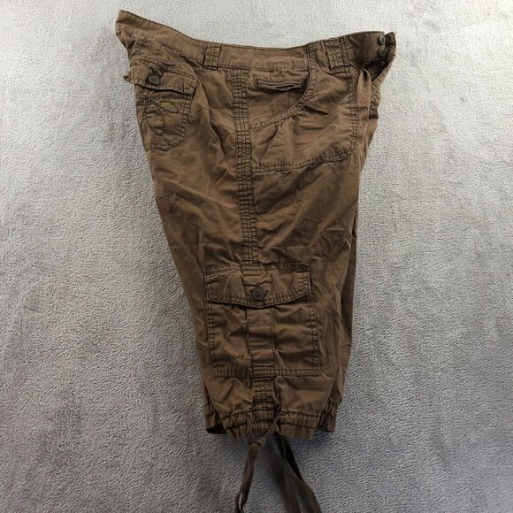 A New Approach A.N.A  Womens Cargo Capris Pants Size 14P Outdoors Tan Utility - Picture 12 of 14